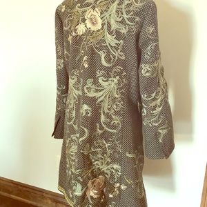 Embroidered wool tweed Biya coat